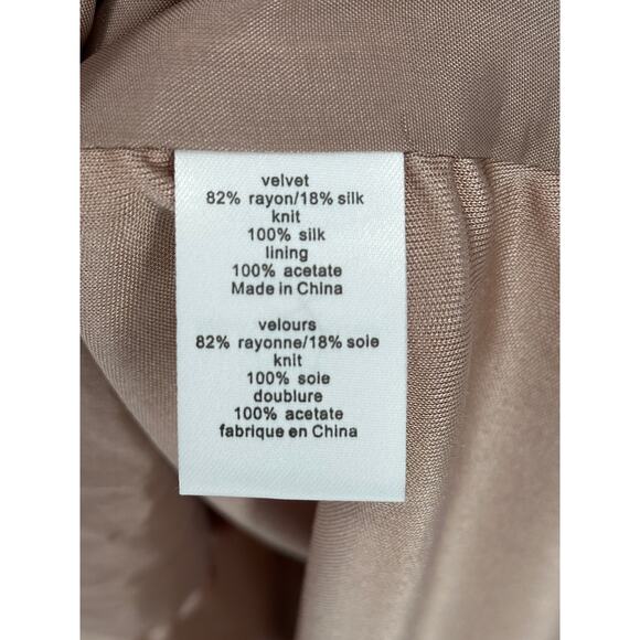 Nanette Lepore Silk & Velvet Mini Dress Sheath Cream Beige Embellished Size 4 - Picture 7 of 11